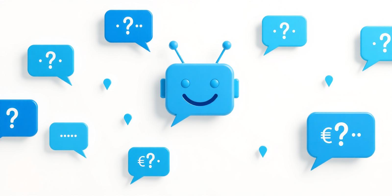 Illustrazione: FinBot con bolle di chat